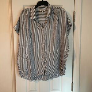 Madewell Black and White Striped Shirt